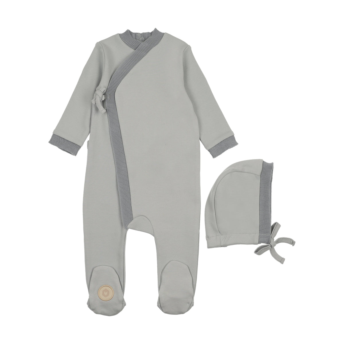 Knit Trim Wrap Footie & Hat