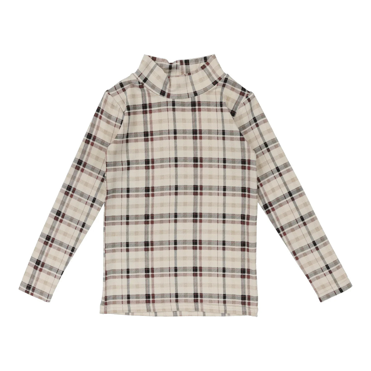 Printed Mockneck Light Plaid