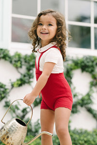 Scalloped  Suspender Shorts With Peter Pan Onesie