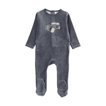 Stitched Graphic Velour Footie