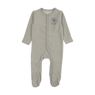 Velour Snap Down Footie