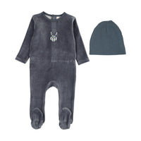 Velour Gingham Bunny Footie Set