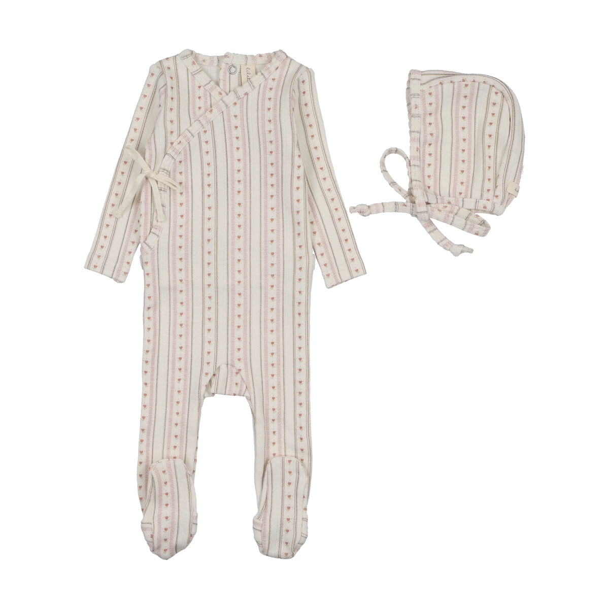 Linear Print Footie Set