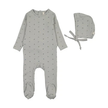 Bitsy Floral Footie & Hat