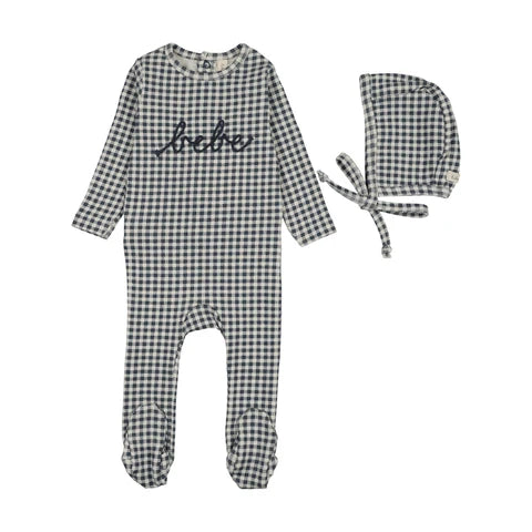 Gingham Bebe Footie Set