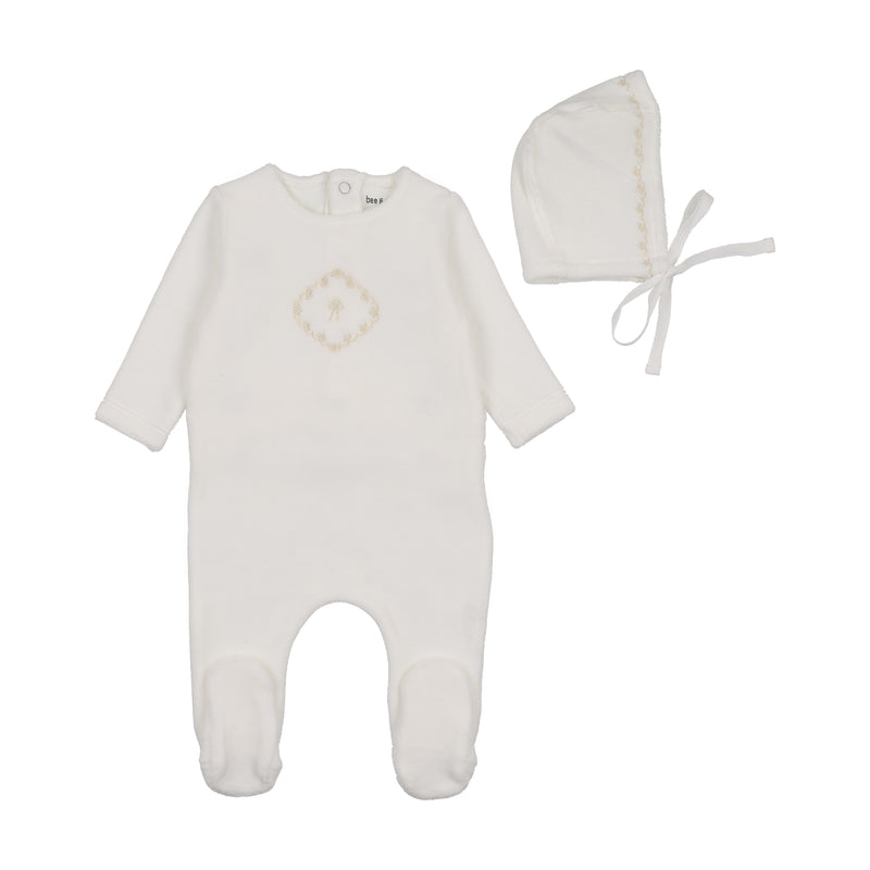 Lovely Loops Velour Footie & Hat