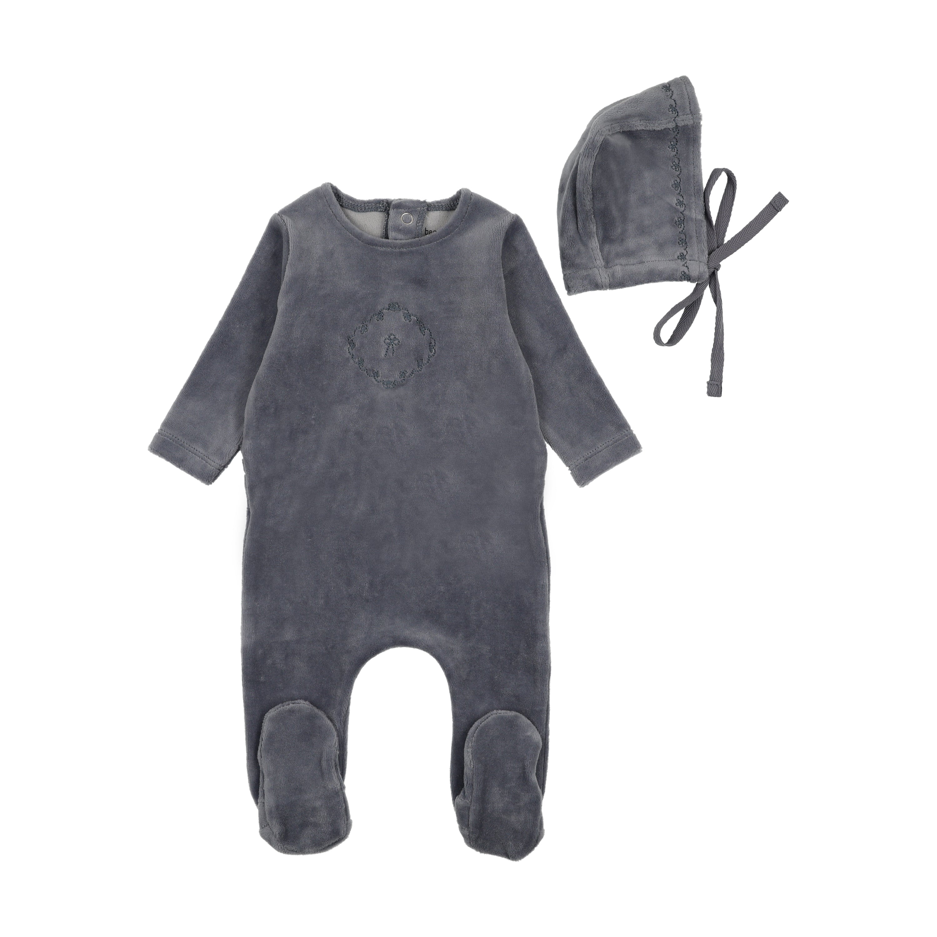 Lovely Loops Velour Footie & Hat