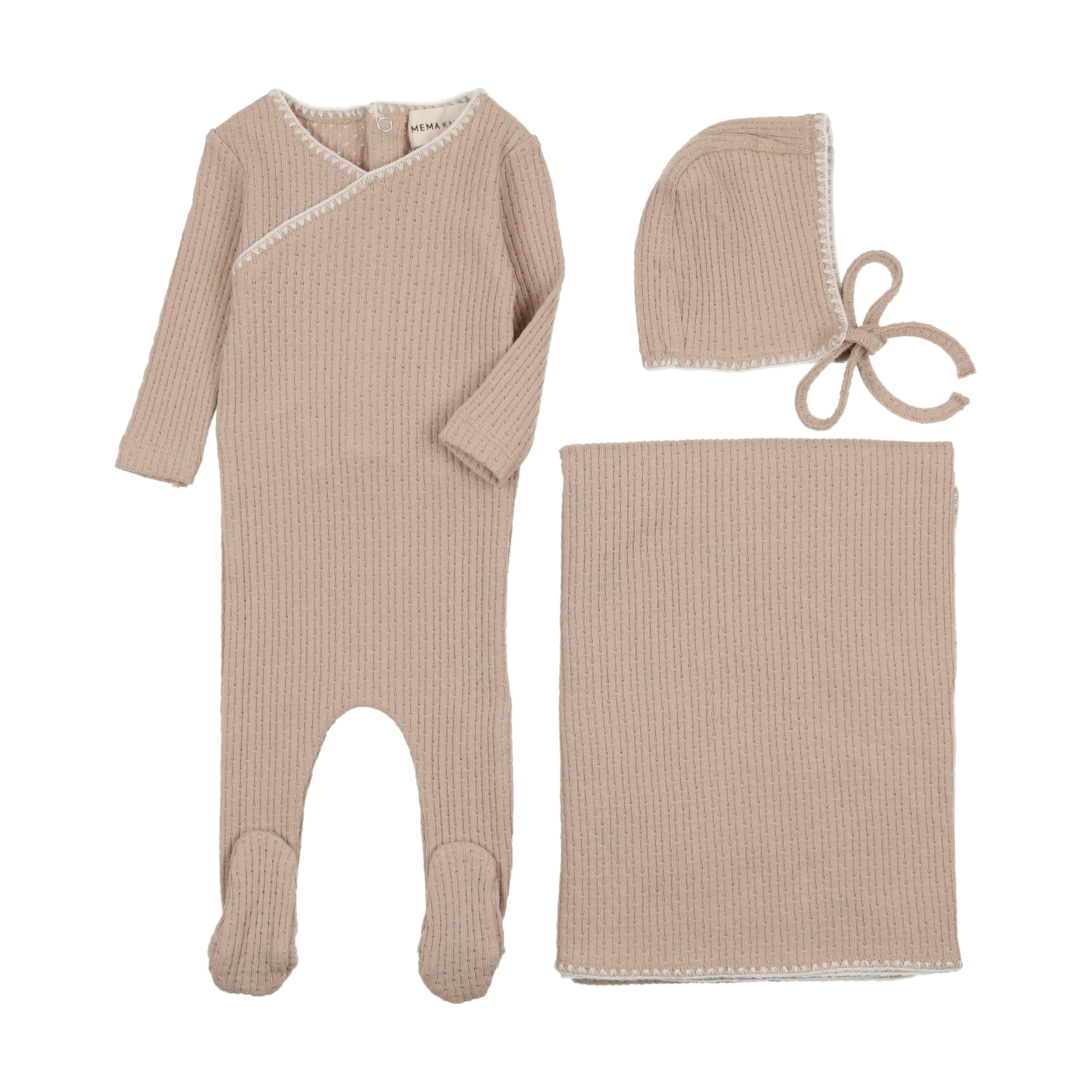 Textured Embroidery Edge Layette Set