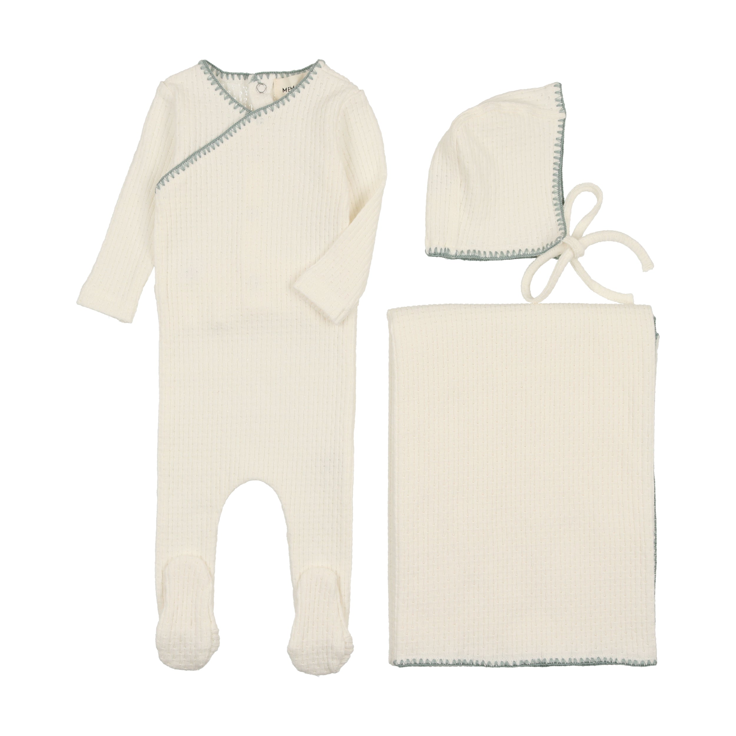 Textured Embroidery Edge Layette Set