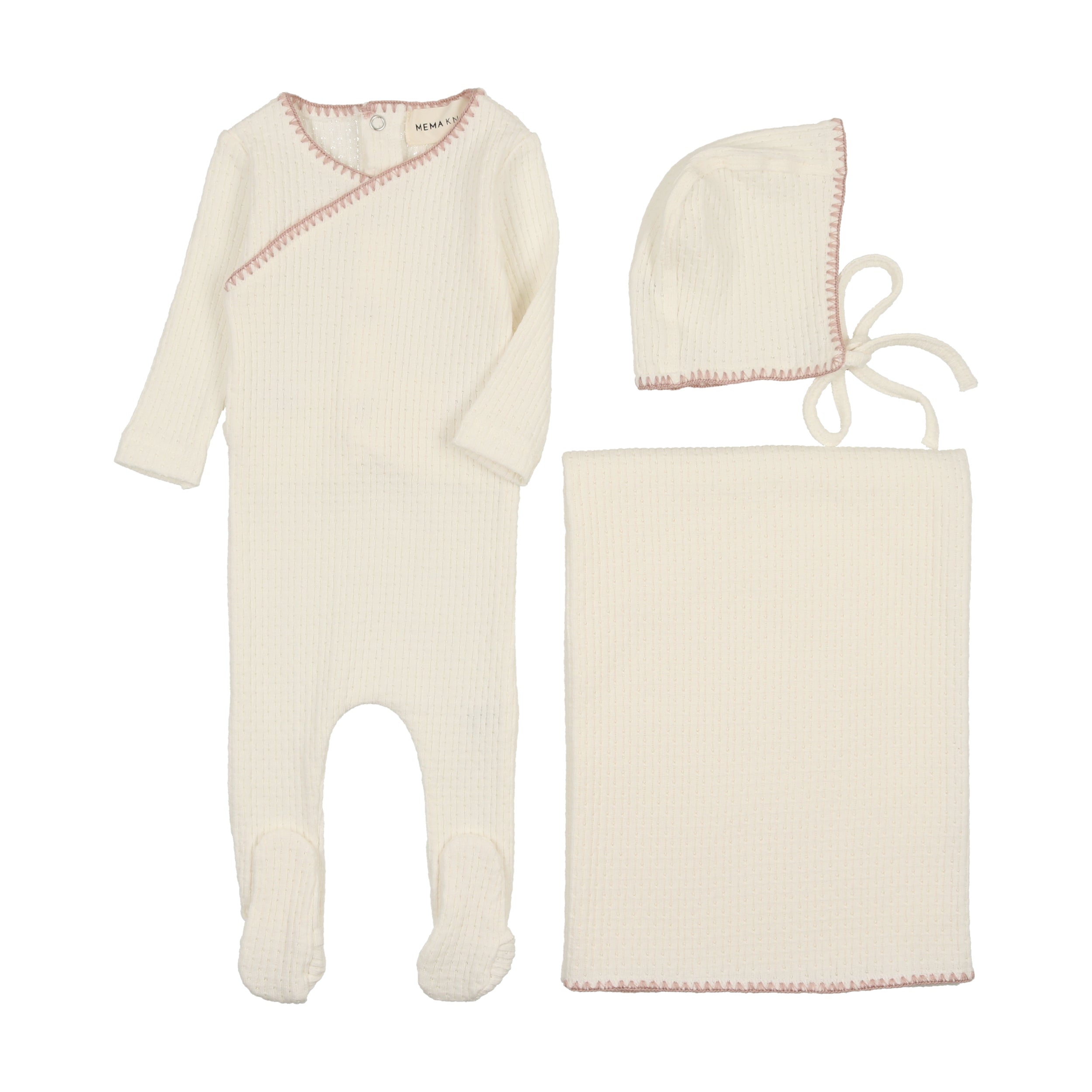 Textured Embroidery Edge Layette Set