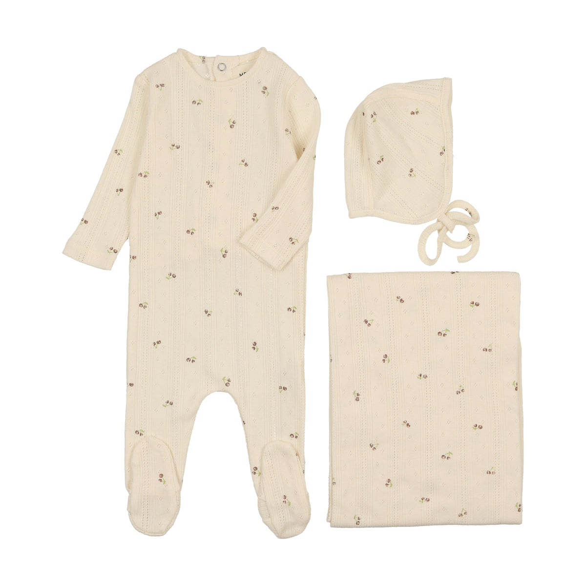 Cherry Pointelle Layette Set