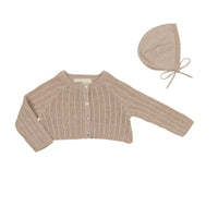 Crop Pointelle Cardigan & Bonnet