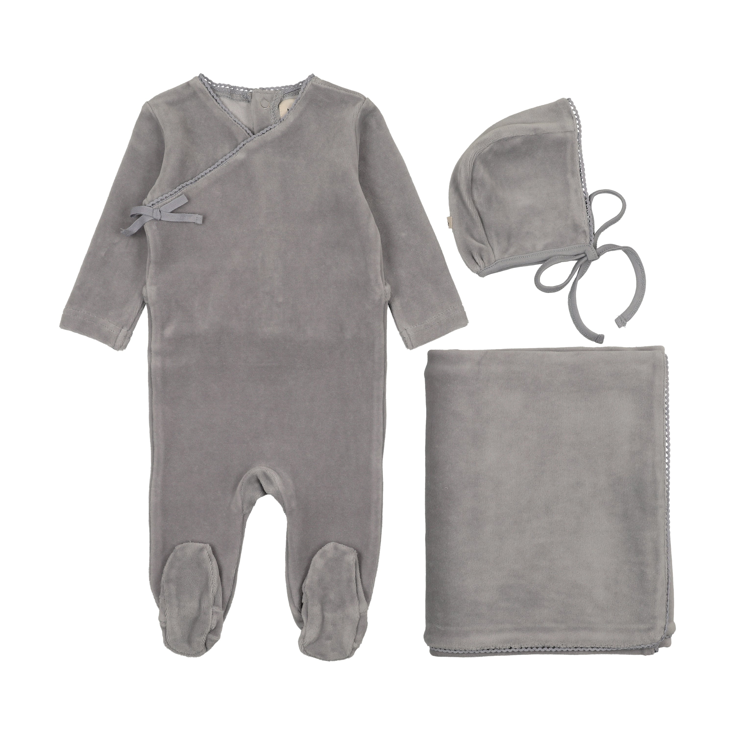 Velour Mock Wrap Layette Set