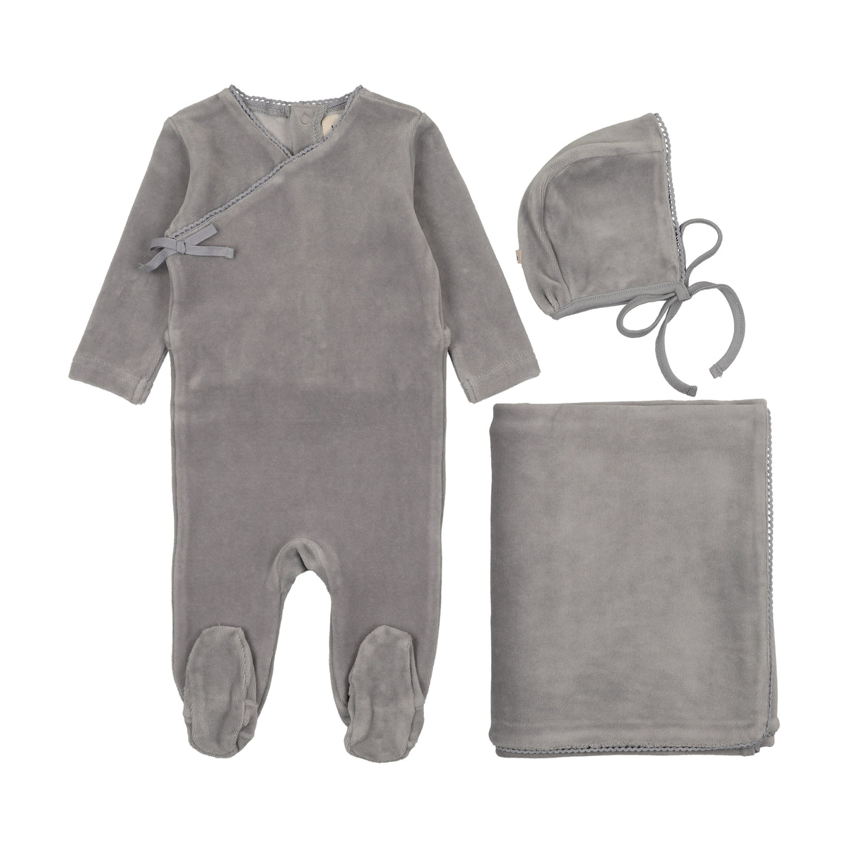 Velour Mock Wrap Layette Set