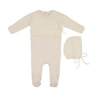 Embroidered Edge Knit Sweater & Bonnet + Bae Knit Footie