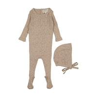 Pointelle Knit Footie & Hat