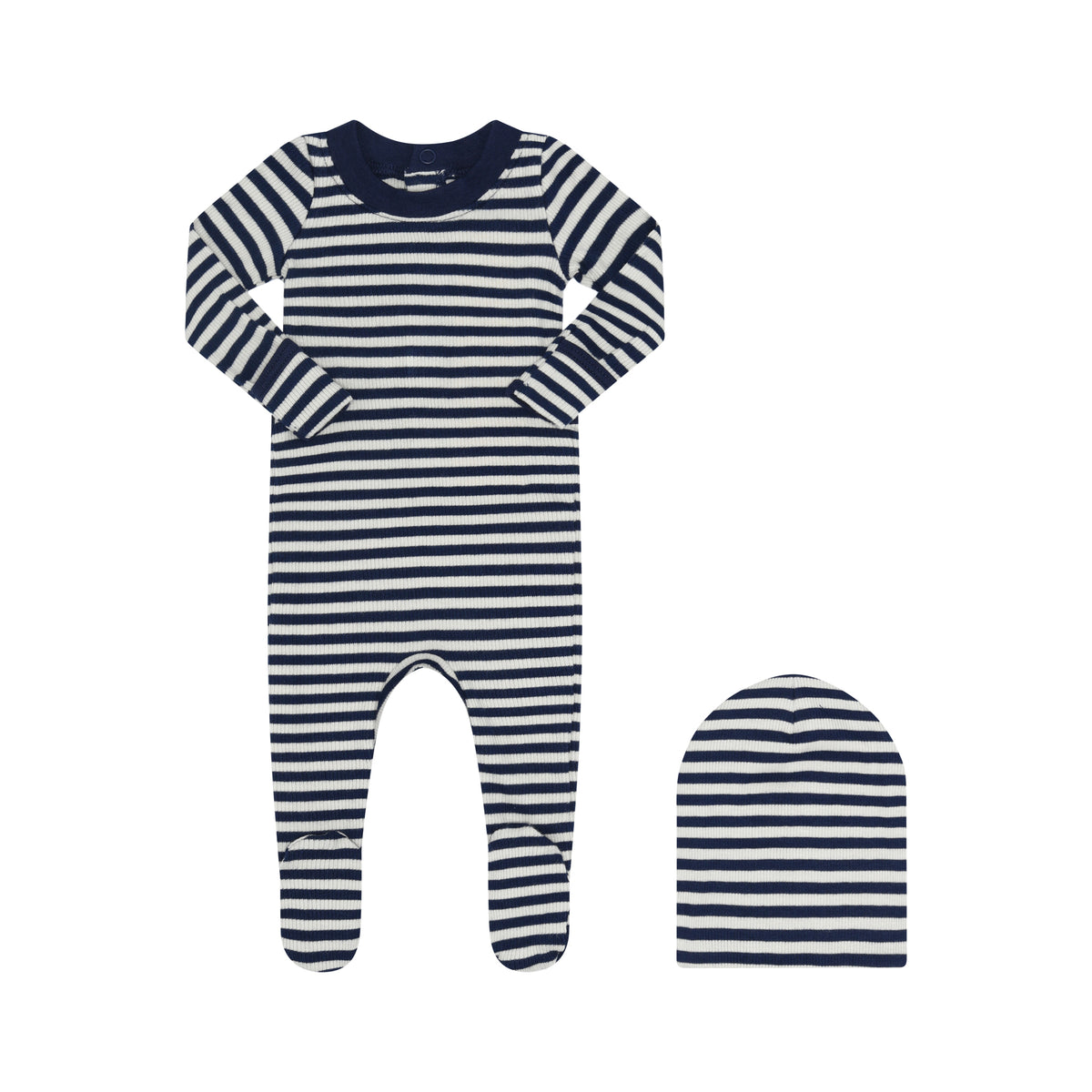 Little Parni Striped Footie & Hat