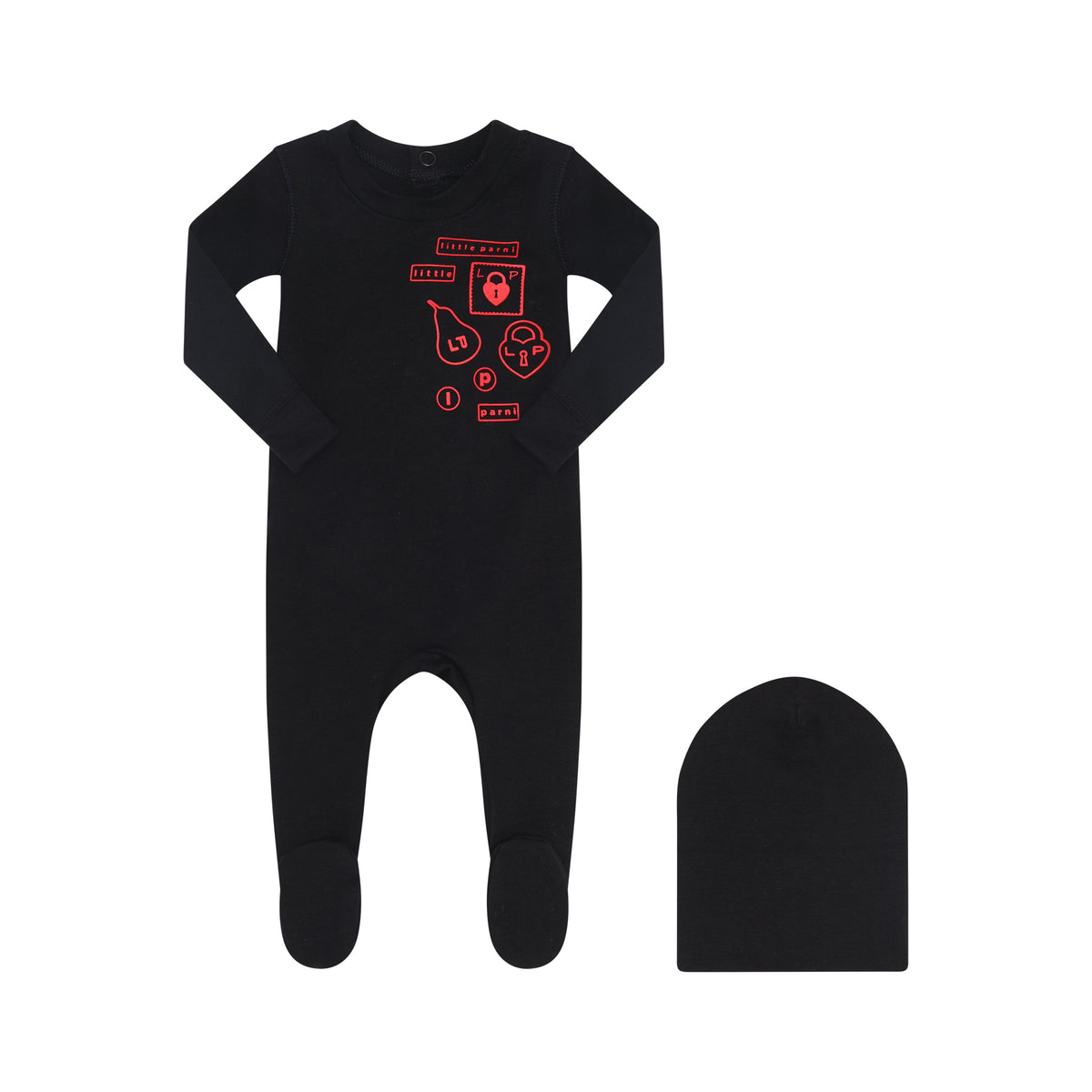 Little Parni Multi-Patch Footie & Hat