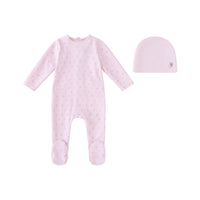 Butterfly/Birds Over Print Footie & Hat