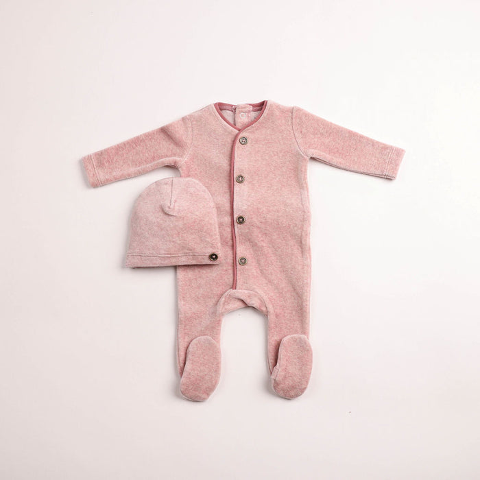 Prim Trim Velour Footie & Beanie