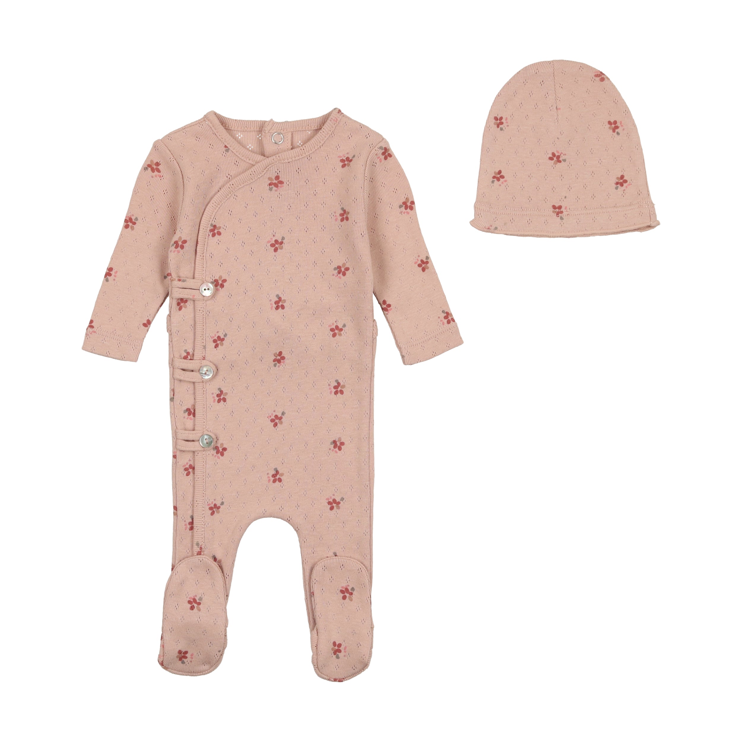 Printed Pointelle Footie & Hat