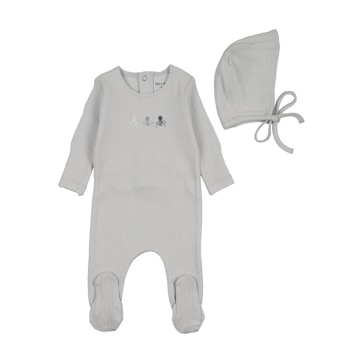 Rattle Pointelle Footie & Bonnet
