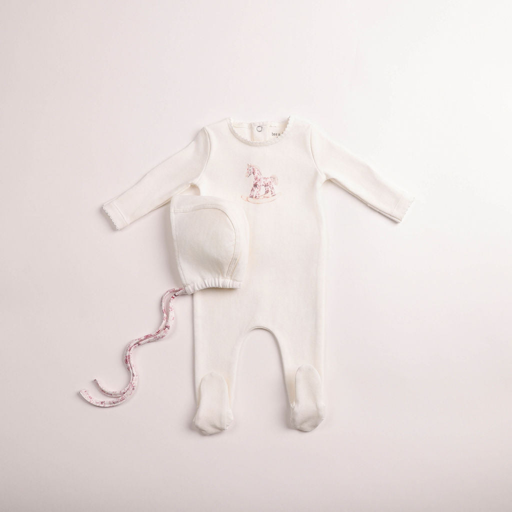 Rocking Horse Footie & Bonnet