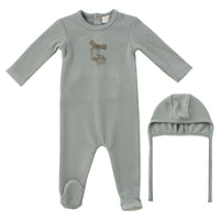Felt Bow Footie & Bonnet