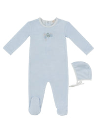 Bunny Stripe Footie & Hat