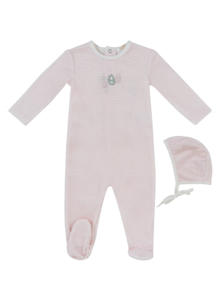 Bunny Stripe Footie & Hat