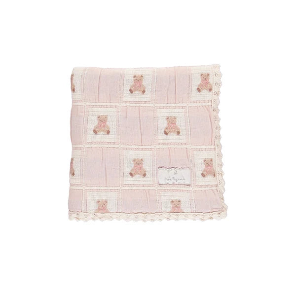Bebe Organic Teddy Bear Patchwork Blanket