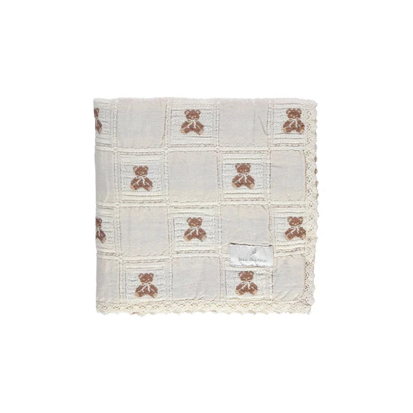 Bebe Organic Teddy Bear Patchwork Blanket