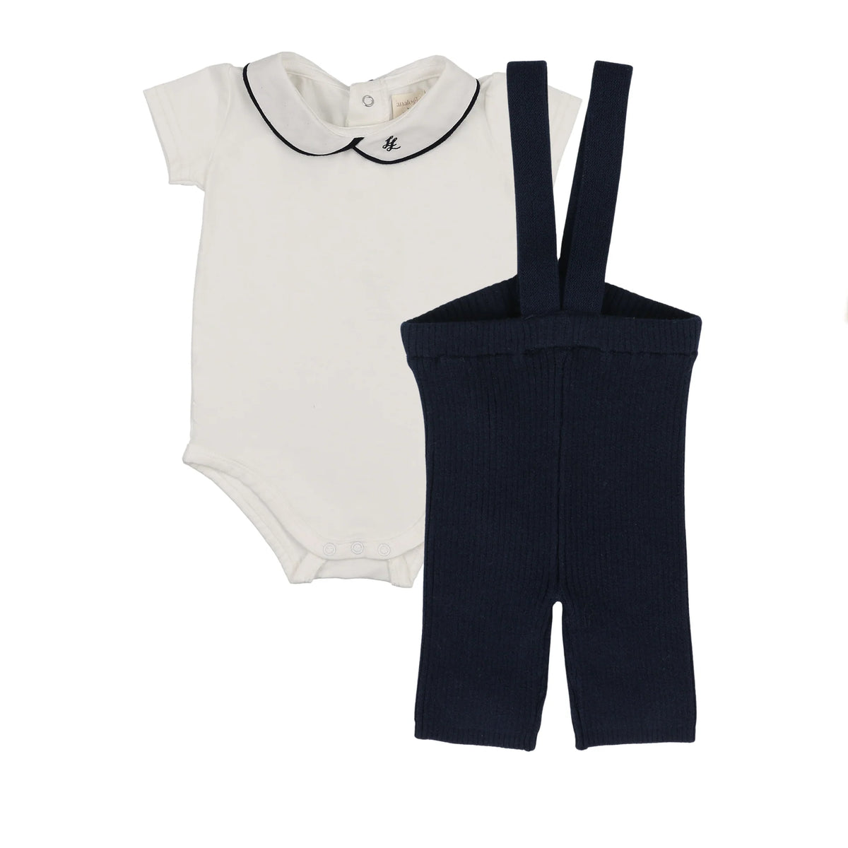 Scalloped  Suspender Shorts With Peter Pan Onesie