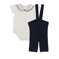 Scalloped  Suspender Shorts With Peter Pan Onesie