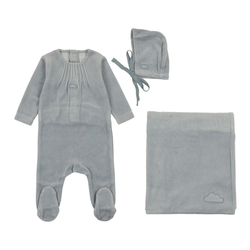 Velour Pleated Layette Set