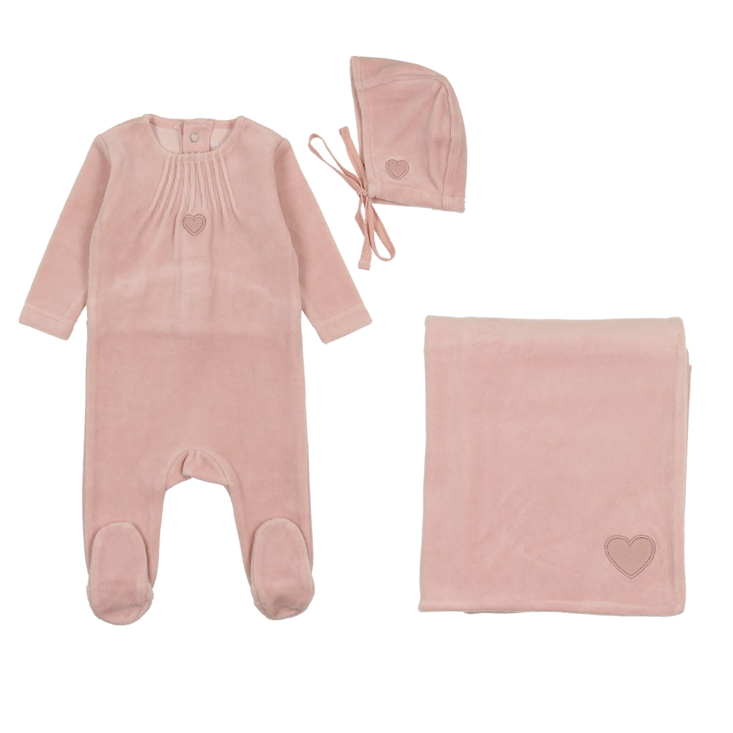 Velour Pleated Layette Set