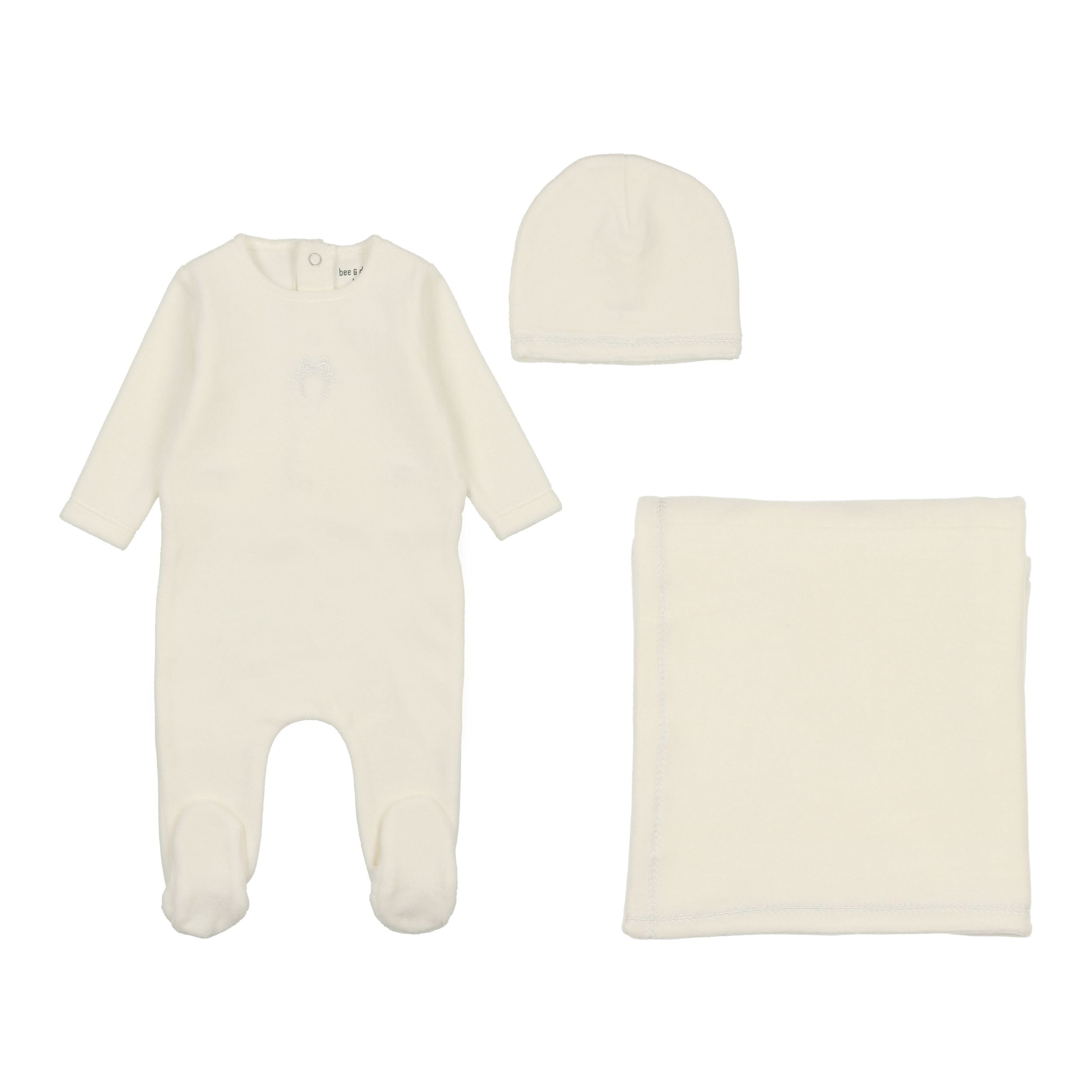 Classic Velour Bow Wreath Layette Set