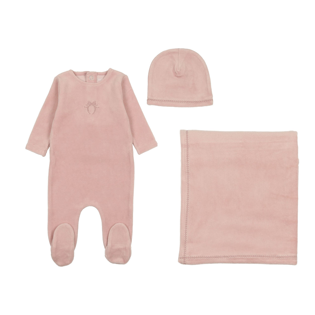 Classic Velour Bow Wreath Layette Set