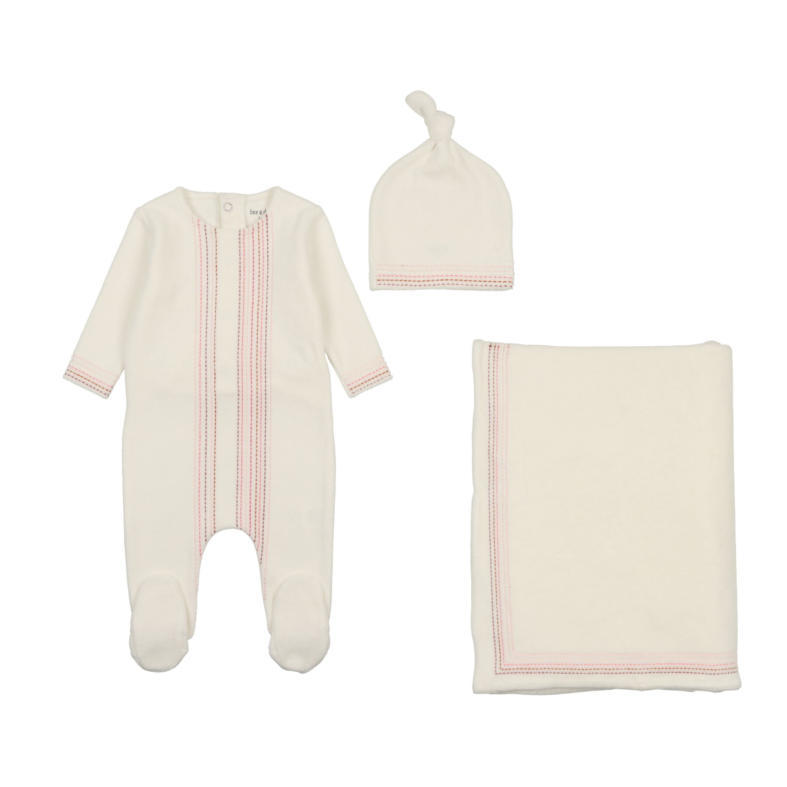 Colored Stitching Layette Set