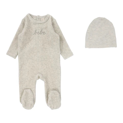 Velour Bebe Footie & Hat