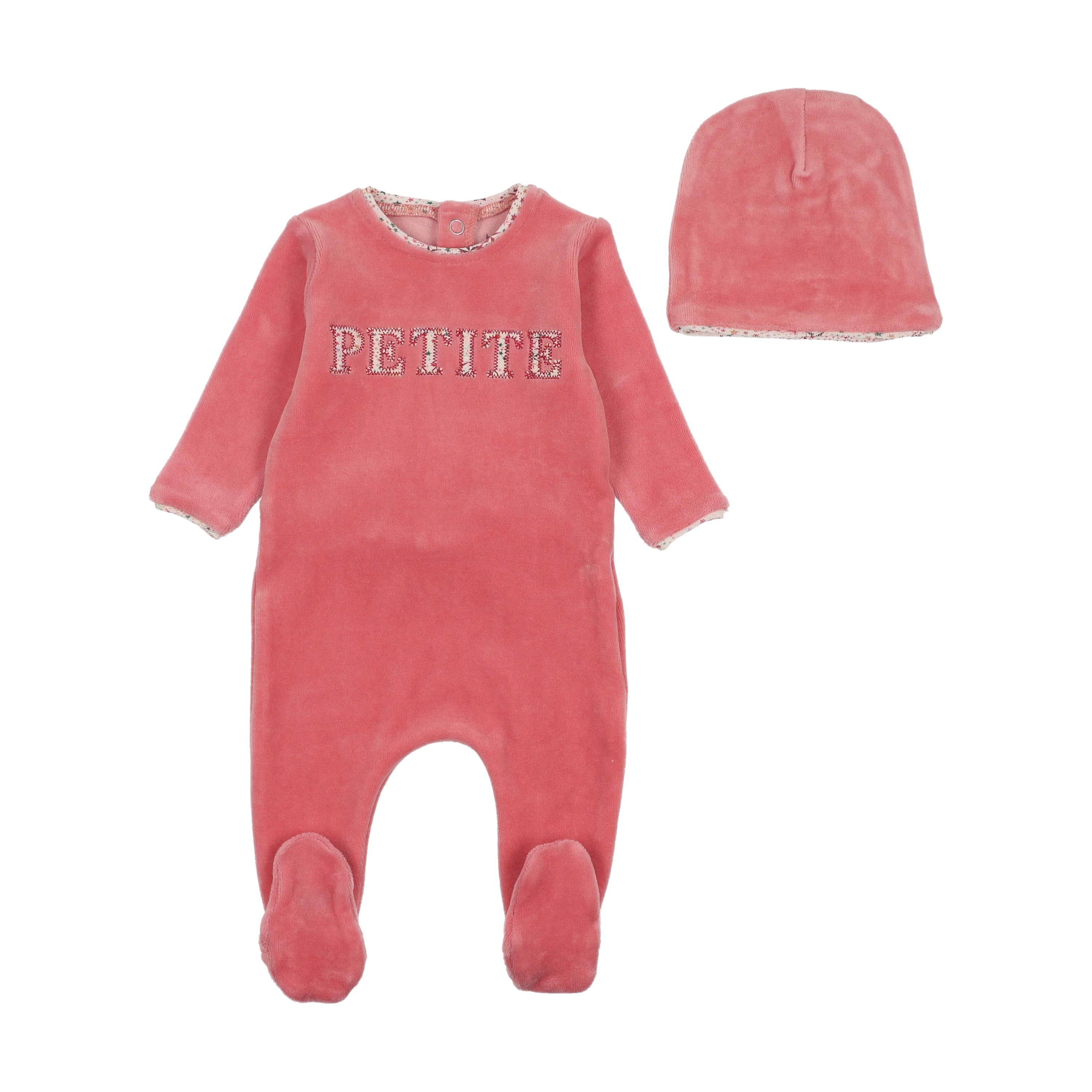 Velour Petite Footie & Beanie