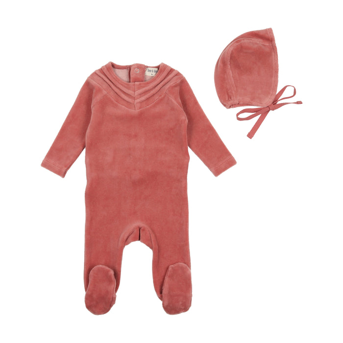 Velour Pleat Footie & Hat