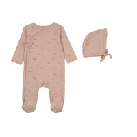 Vintage Bird Wrap Footie & Bonnet