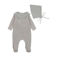 Vintage Soft Velour Footie & Bonnet
