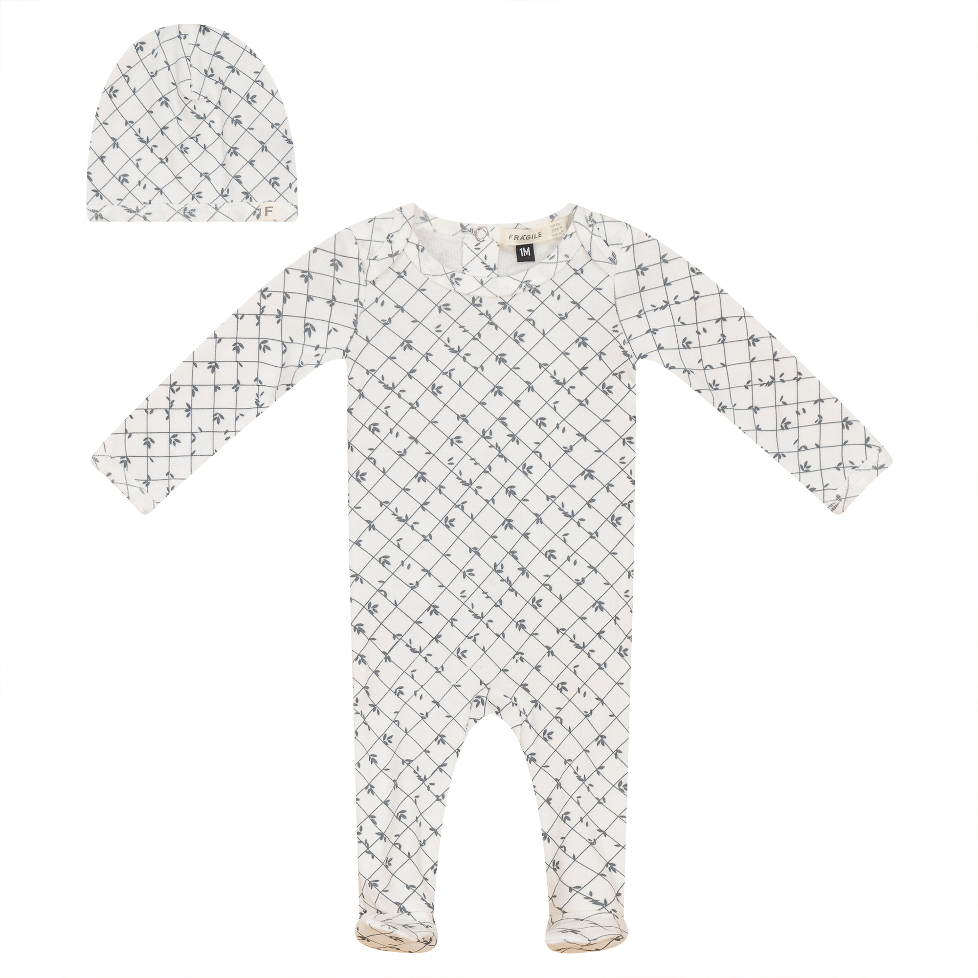 Fragile Baby Footie Set With Overlap Shoulder