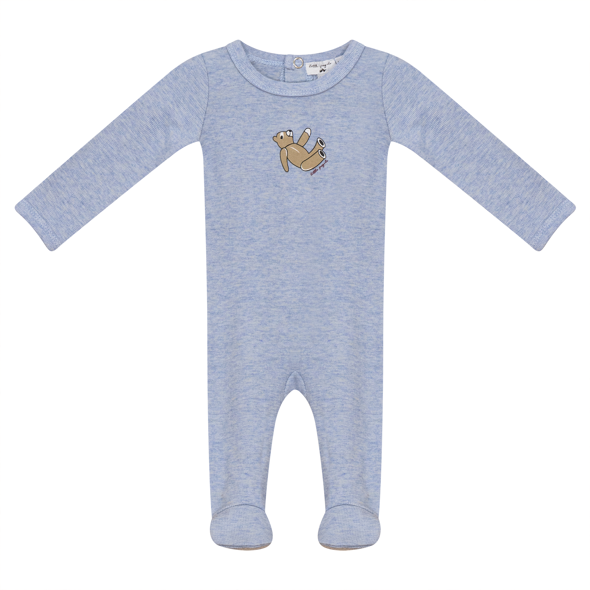 Fine Rib With Bear Print Baby Romper