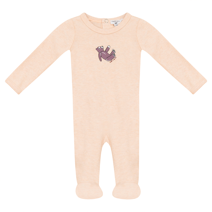 Fine Rib With Bear Print Baby Romper