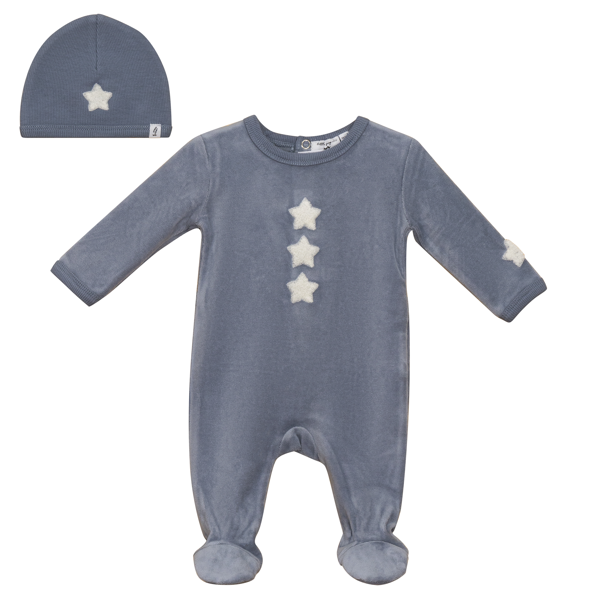 Velour Baby Romper Set With Print