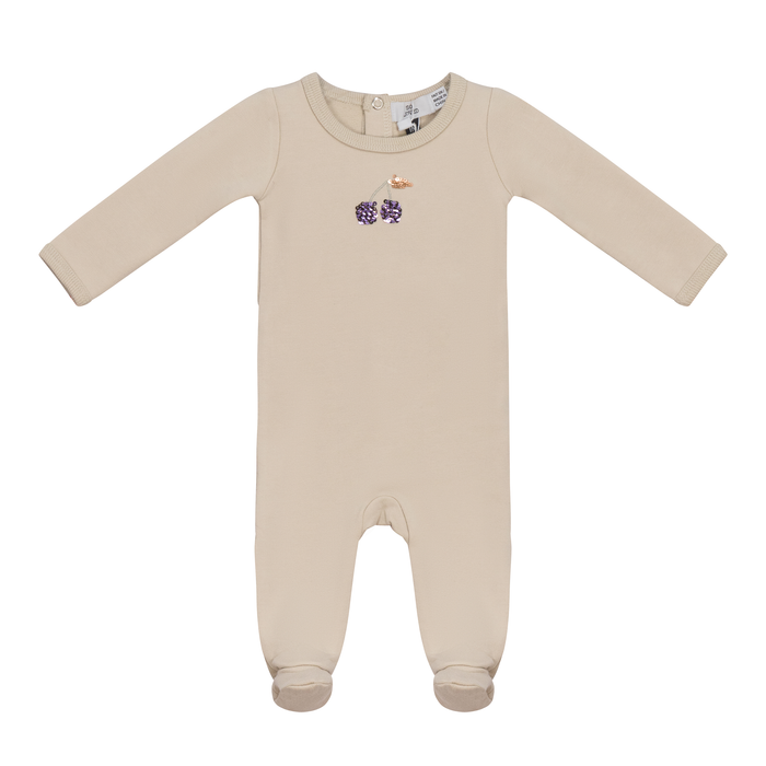 Soft French Fleece Baby Romper With Cherries