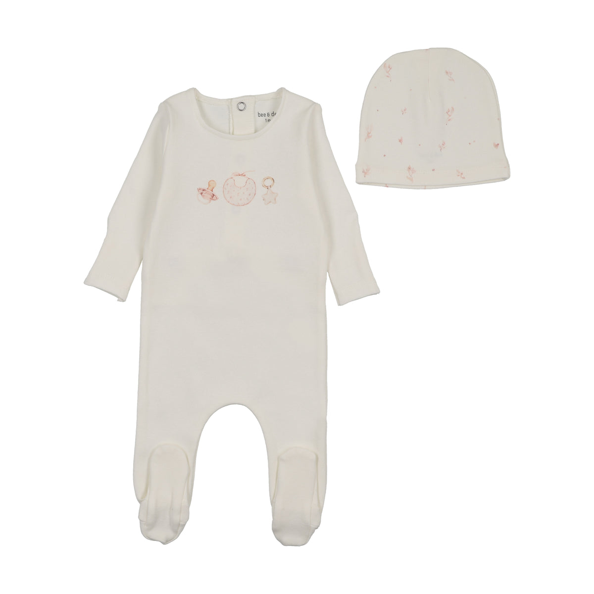 Watercolor Bib Footie & Beanie